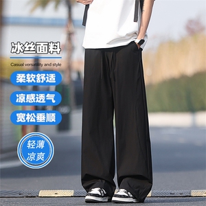 2026夏季新款复古拼接宽松冰感冰丝裤男K6749-特P33建议零售价78图片