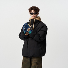 有长图冬季保暖假两件羽绒棉衣服男宽松连帽棉袄外套MF00827/P100，男装棉衣，电商B316