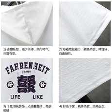 LD54256-P45连帽短袖t恤男大码胖子带帽五分袖中袖展架，男装T恤，电商A040A