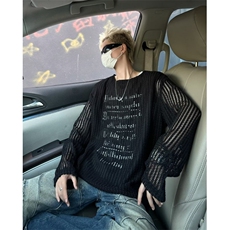 镂空假两件长袖t恤男秋季高级感发型师潮牌男装小众防晒罩衫上衣，男装针织衫/毛衣，星座813-2
