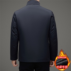 高端可脱卸内胆中年水貂派克服大衣冬季男中老年水貂领派克服外套，女装短外套，钱塘723