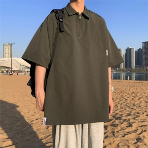 翻领短袖T恤男简约百搭休闲打底五分袖POLO衫JC04P30图片