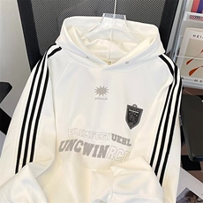 特批高质量字母印花条纹袖连帽卫衣W111p46，男装卫衣，星座1013