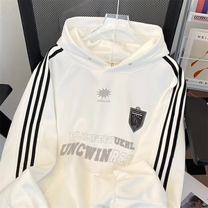 特批高质量字母印花条纹袖连帽卫衣W111 p46图片