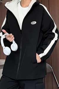 JK9012/P70秋装新款两面服夹克男防水冲锋衣大码外套两面穿图片