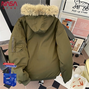 1506-1/GS61050/P92连帽毛领派克服保暖美式痞帅宽松百搭外套图片