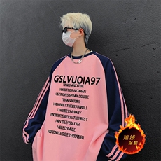 抖音得物供货提供视频秋冬重磅美式宽松织带圆领卫衣0708，男装卫衣，电商A486