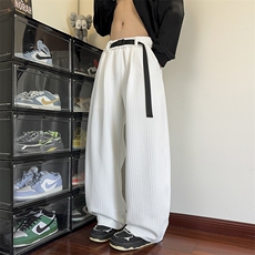 2026春季新款肌理感腰带弯刀裤高街大码男休闲裤K5725-特P36控68，男装休闲裤，电商A001