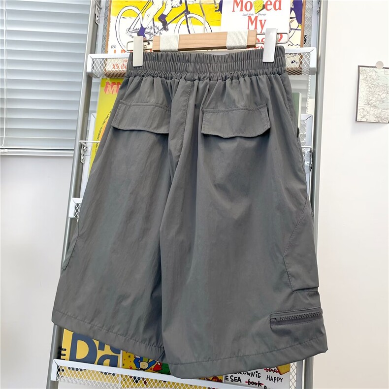 机能工装短裤男女夏季冰丝速干五分运动裤子大码日系潮牌痞帅中裤,男装牛仔裤,星座601-2