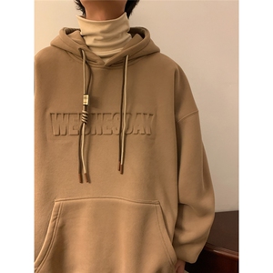 大货主推冬季加绒加厚连帽卫衣宽松港风外套A422-1-JF04-P65控88,50岁小个子冬装搭配图片图片