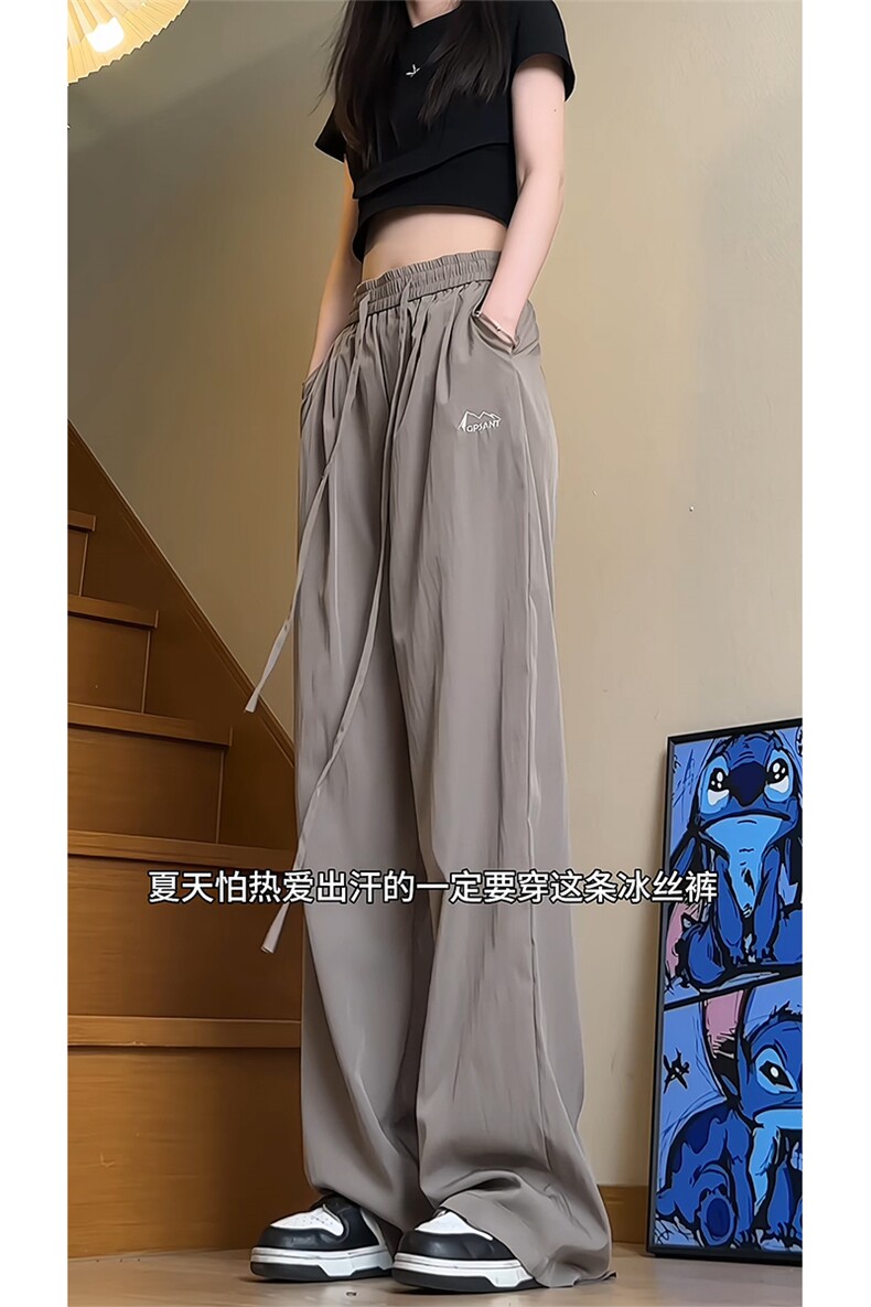 供视频山本裤男夏季薄款阔腿冰丝裤刺绣速干休闲裤A460特P35控58,男装休闲裤,电商A309