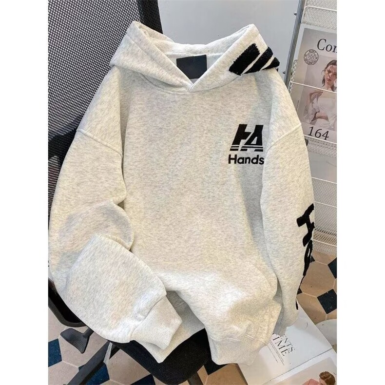 1506/QHK110/P46卫衣男连帽春秋宽松潮牌字母印花百搭外套,女装短外套,星座1506
