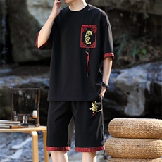 风男装夏季短袖男T恤套头五分裤套装潮流时尚，男装T恤，星座1206（原A206）