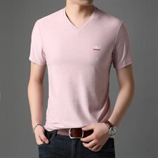 男士短袖t恤夏季男士V领上衣服半袖体恤潮流休闲男装t桖衫，男装T恤，电商B212（原钱塘6029）