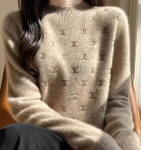 打底衫上衣女装新款2025春秋V领长袖慵懒风针织毛衣图片