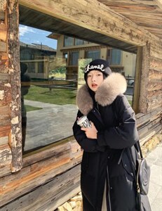 网红同款长款毛领三色可选图片
