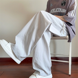 现货 夏季新款休闲裤男宽松冰丝裤纯色弯刀裤CK3515-P45 控68图片