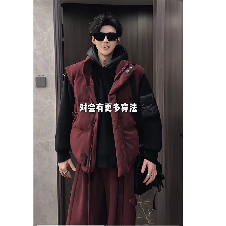 休闲三件套连帽卫衣棉马甲长裤男M359-P98W359-P68K359-P75，女装马甲，电商B267