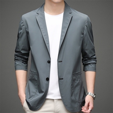 防晒衣2023夏季薄款透气中年男士防晒服外套户外衣服商务休闲西服，男装西服，电商B212（原钱塘6029）