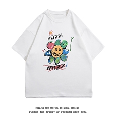 白底23夏季时尚百搭印花短袖潮流垂感宽松短裤套装TZ65P50控68，男装牛仔裤，电商A247-1