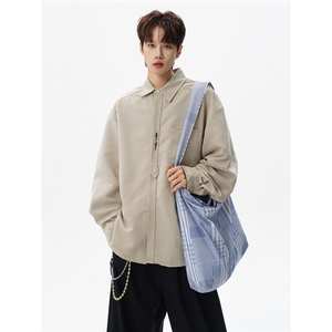 现货CS1118-特P36 2026秋季新款 大皂风大码纯色百搭长袖衬衫外套图片