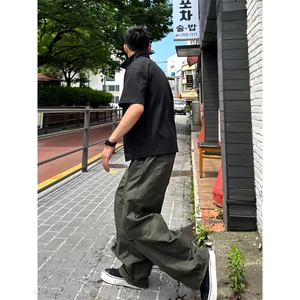 2025新款宽松休闲裤男韩版潮流百搭裤子春夏季坠感阔腿拖地长裤
