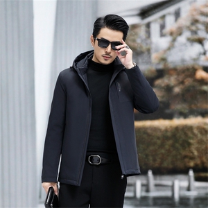 主推男装中年90%鸭绒羽绒服外套男可脱卸帽内胆中老年羽绒服大衣图片