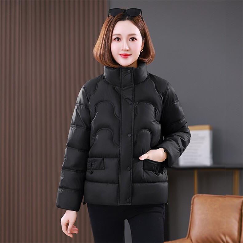 2024冬装新款立领棉衣外套短款宽松休闲棉服，女装棉衣/棉服，雪樱依海