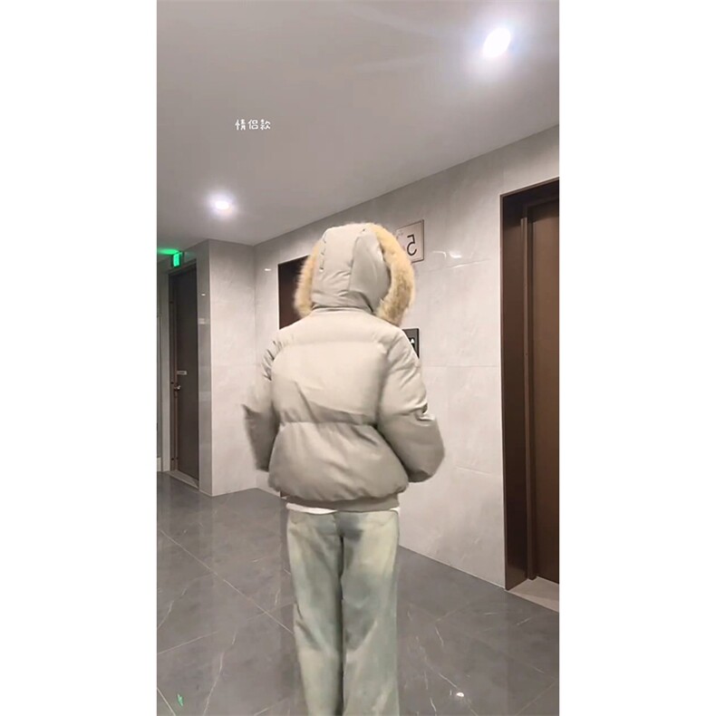 现货三防重磅硬挺boxy短款羽绒棉衣座山雕大毛毛领PU皮棉服外套冬,男装棉衣,电商A486-1