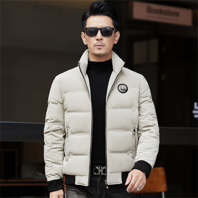 冬季白鸭绒加厚羽绒服短款中青年休闲立领保暖防寒潮服外套男装图片