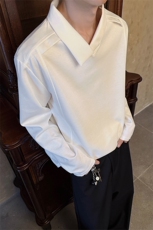 2026秋季不规则POLO领5Q3052-TP18不短袖改长袖潮牌宽松，男装T恤，电商A102