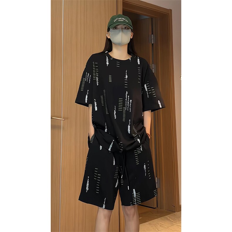 美式休闲套装短袖短裤宽松运动两件套男女T3713特P32/DK8701特P29,男装牛仔裤,电商A007