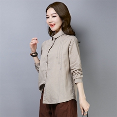 流长袖中长款各组口袋衬衫2021年春季休闲时尚潮，女装衬衫，小林双子