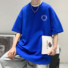 港风200g纯棉夏季新款短袖T恤涂鸦印花简约新潮T6009P25控38，男装T恤，电商A268A