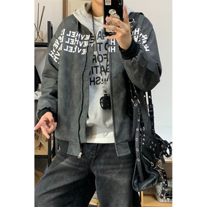 高街复古字母棒球服男潮牌hiphop飞行夹克高级感痞帅外套-PY687图片