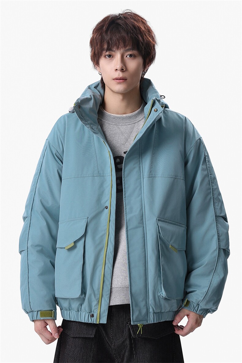 新款冬季大码羽绒棉服棉袄连帽工装韩版宽松外套A436-2533-P98,男装棉衣,电商A436