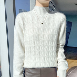 秋冬季新款毛衣女长袖显瘦时尚百搭针织上衣图片