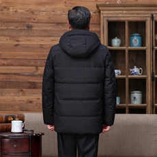 爸爸冬装连帽羽绒服中年男士加厚保暖白鸭绒外套冬季新款男装，男装羽绒服，电商B212（原钱塘6029）