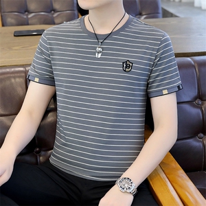 男士冰丝短袖T恤2023丅恤新款圆领韩版潮流夏季体桖夏装半袖衣服