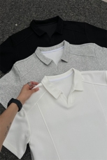 大货重磅POLO衫夏季短袖翻领半袖上衣cleanfit正肩t恤衫S419特28，男装T恤，电商A233-1