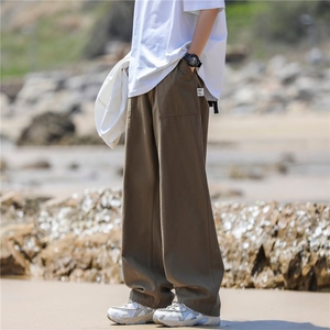 夏款男休闲裤工装大口袋贴标直筒宽松长裤h0019 P40图片
