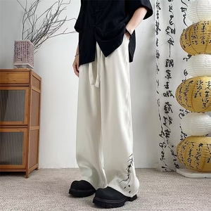 新中式风竹子刺绣潮牌裤子男弹力西裤刺绣  X316 P35图片