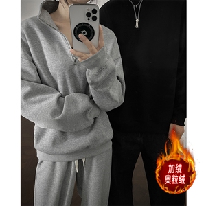 加绒奥粒绒重磅boxy500克品质短宽套头圆领男 RH5320JR-P52图片