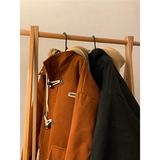 EQ160冬季呢大衣男假两件牛角扣撞色毛呢外套小众设计感棉衣P148，男装毛呢大衣，电商C306-1