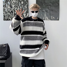 针织衫男条纹韩版潮流痞帅2024秋冬季新款ins毛衣MY9160-P43，男装针织衫/毛衣，星座1109-3