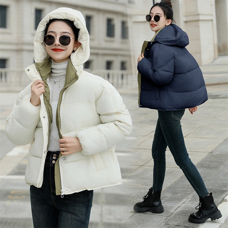现货秒发2024冬装新款韩版短款连帽面包服棉服棉衣外套,女装棉衣/棉服,星宇服饰