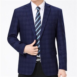 时尚西服春秋季男士商务休闲宽松中年正装西装外套男西服男装图片