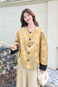 新中式风两面穿印花皮衣外套女秋季2026新款巨好看超火流行上衣图片