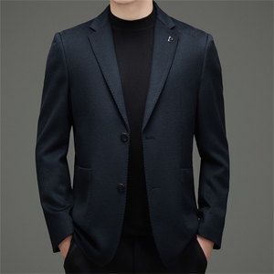 【皮尔卡丹专版】主推高端男装手工绵羊毛双面呢西服外套图片