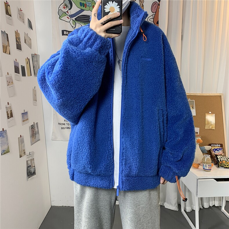 港风冬季宽松百搭棉服男羊羔毛情侣棉衣男外套男7956P105控149图片